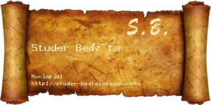 Studer Beáta névjegykártya