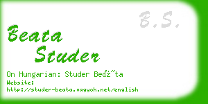 beata studer business card